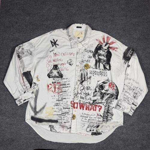R13 sketch print drop shoulder - sketch,