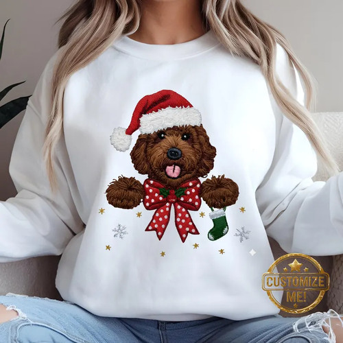 Christmas doodle dog - christmas,