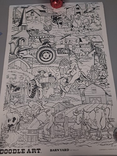 Vtg doodle art poster - vtg,