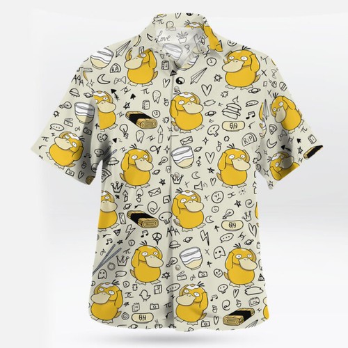 Cream psyduck doodle pattern - cream,